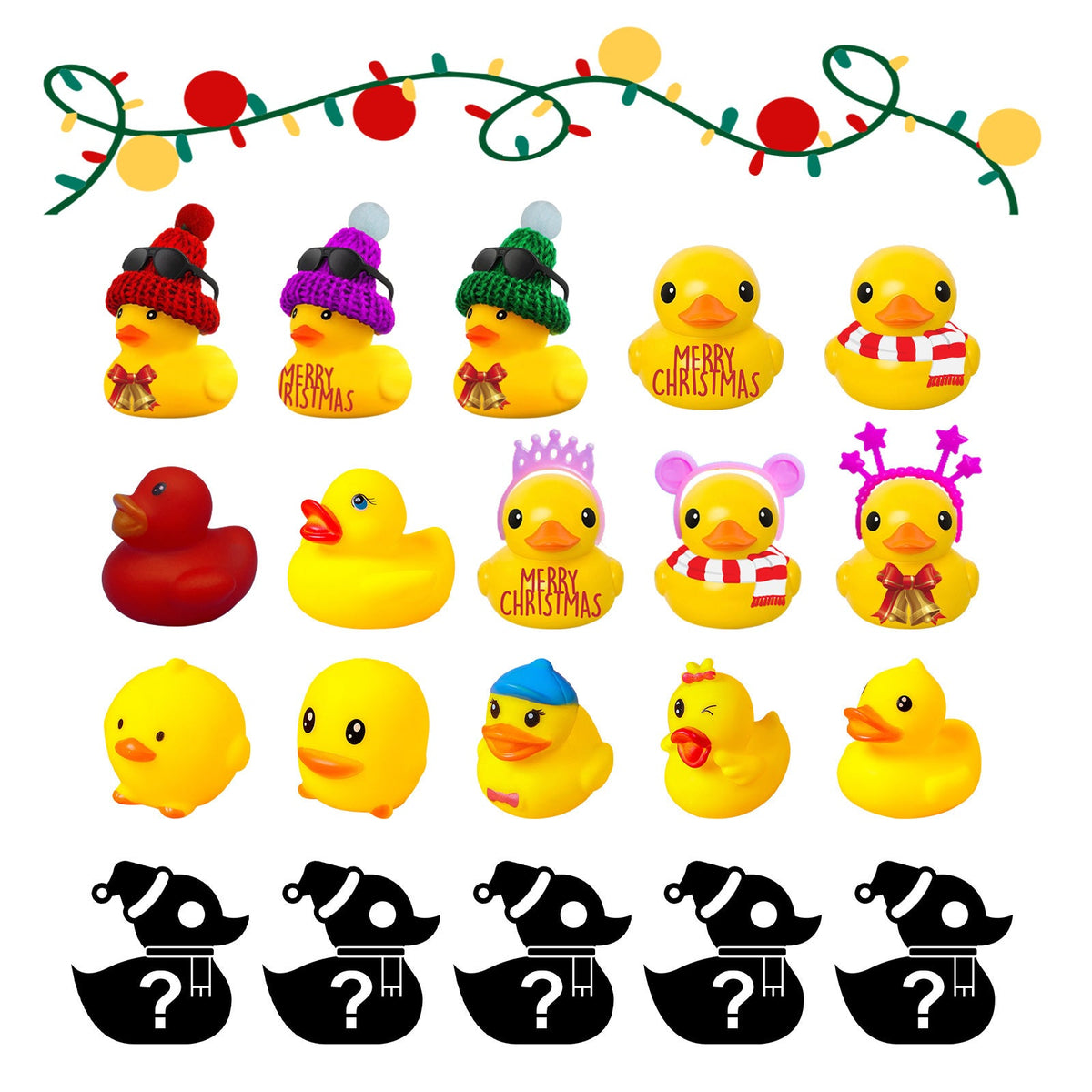 24 Days Christmas Advent Calendar, Ducks Bath Toy