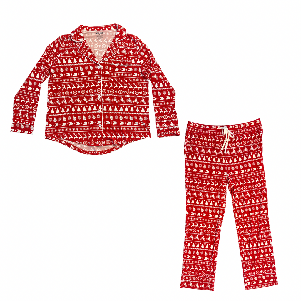 Button-up Luxe Bamboo Christmas Pajamas