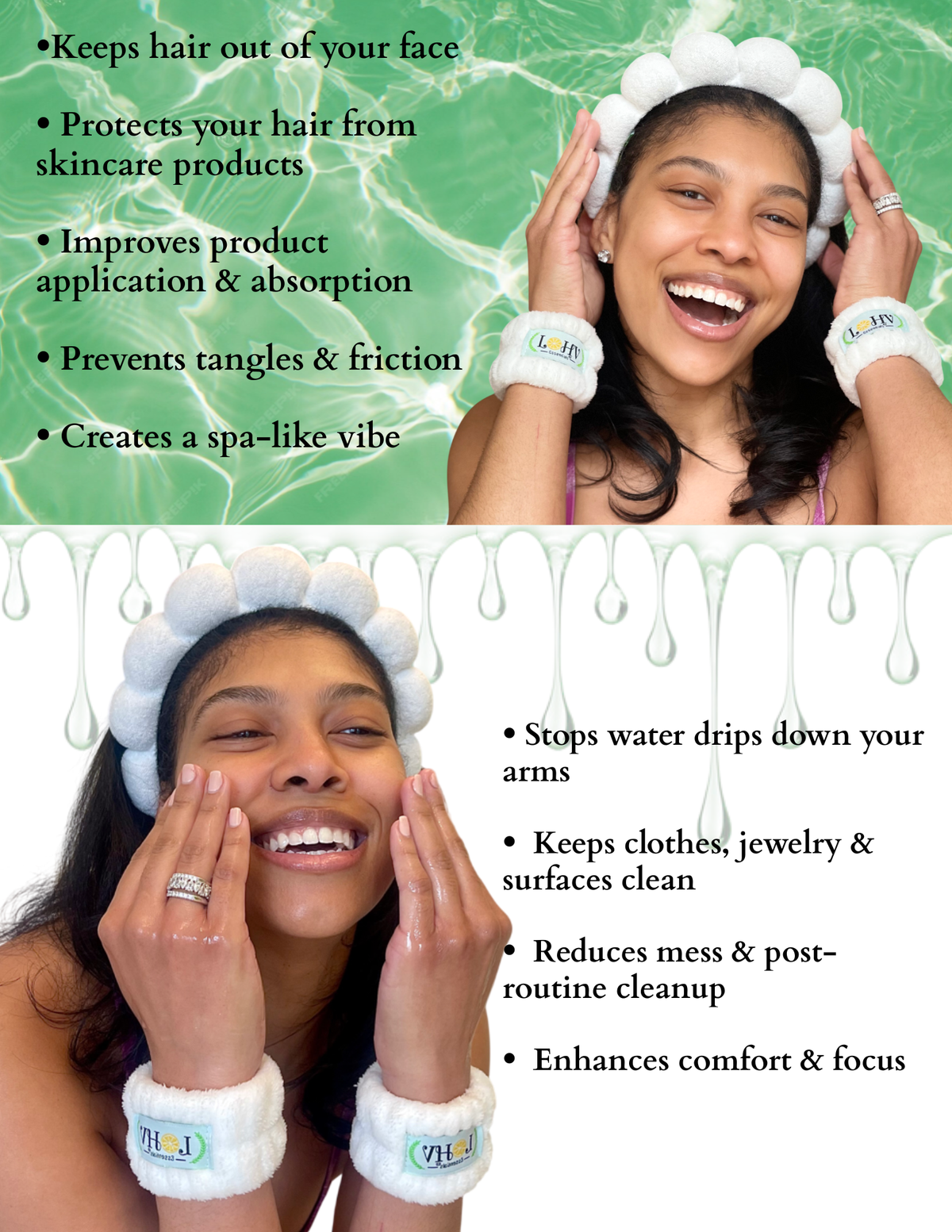 Spa Headband & Wristband Set