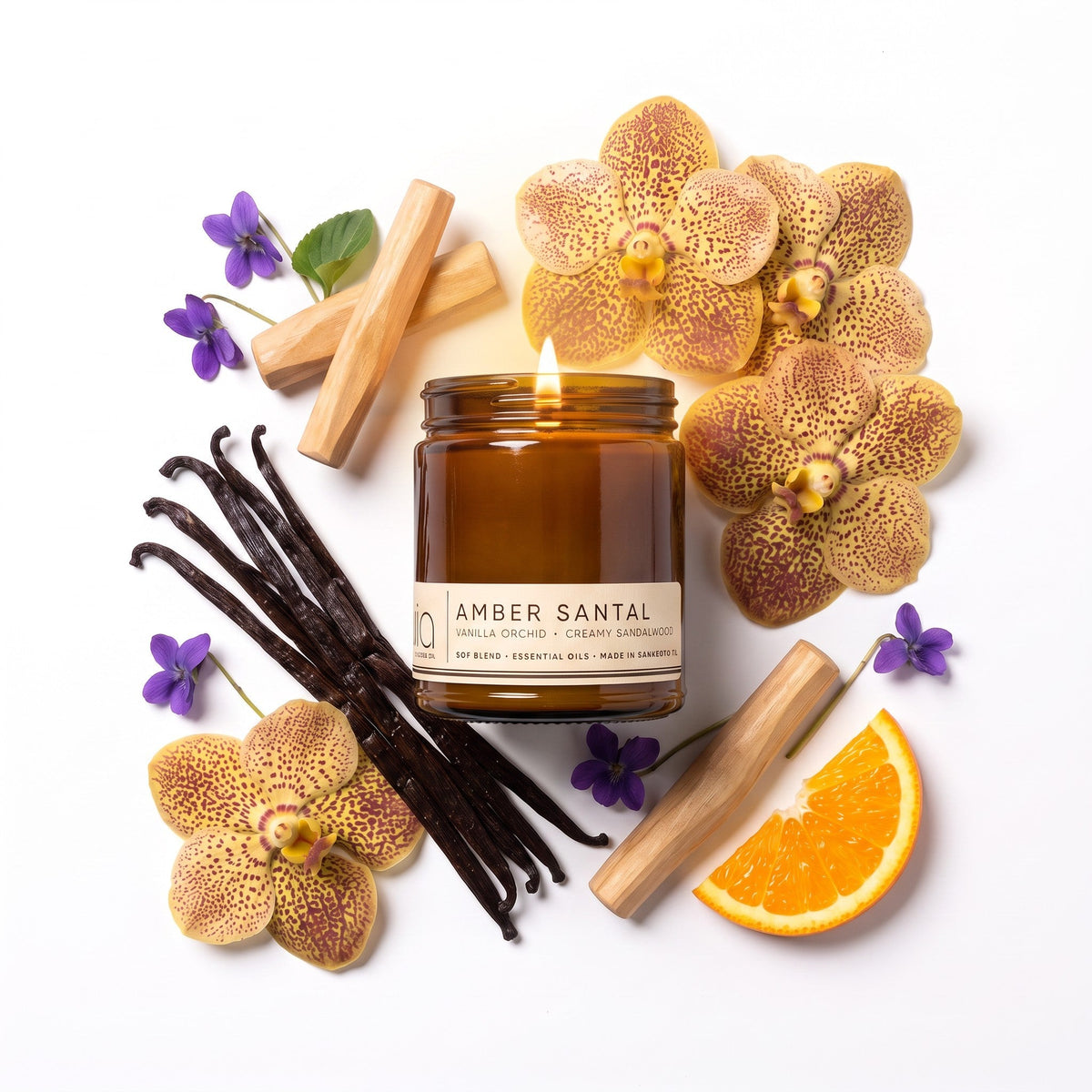 Amber Santal Soy Candle