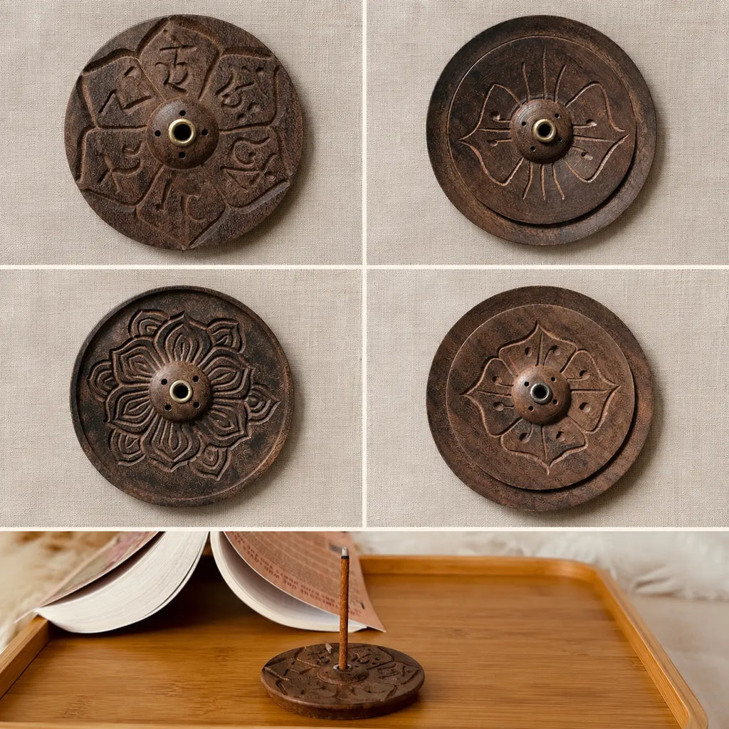 Wooden Lotus Incense Holder