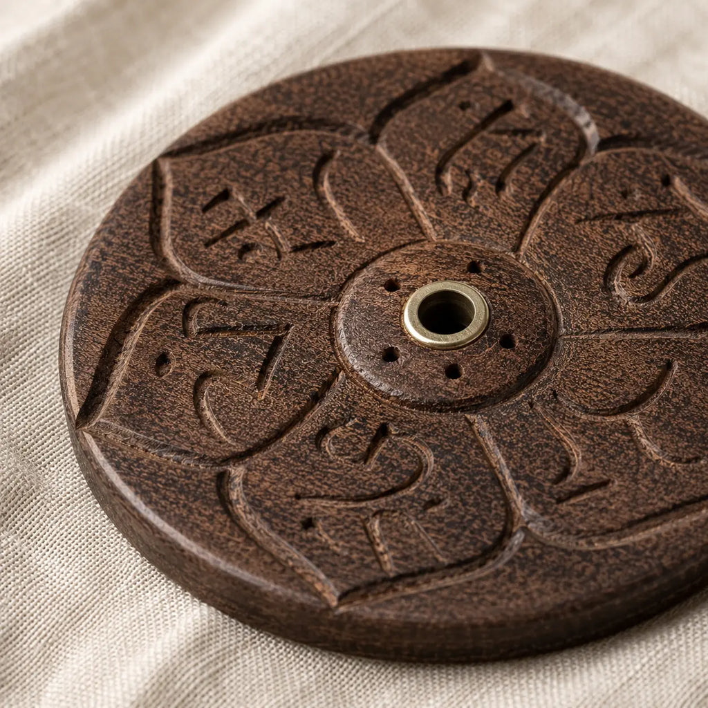 Wooden Lotus Incense Holder